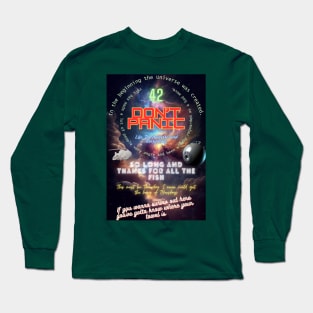 Don't Panic Hitchhiker's Guide to the Galaxy Long Sleeve T-Shirt